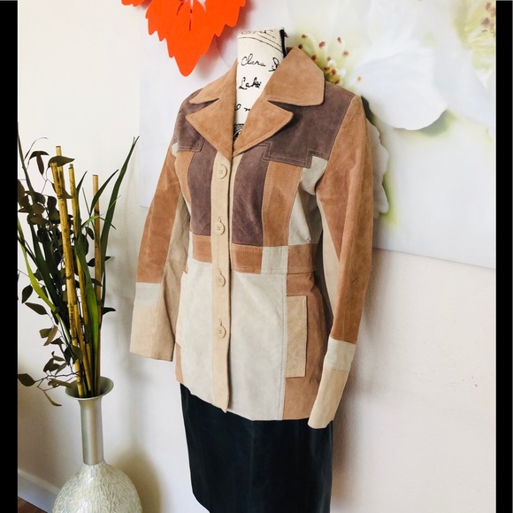 Charlotte Russe Jackets & Blazers - Patchwork genuine leather fur jacket coat.